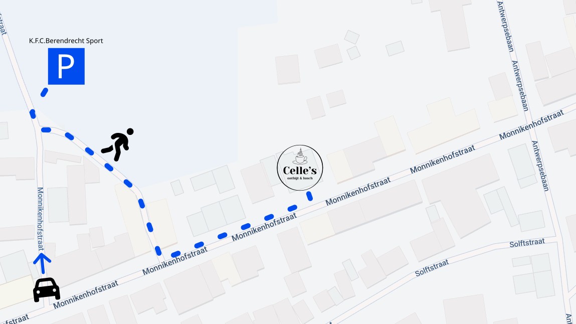 Kaartje dat laat zien waar er parkeerplaats is.